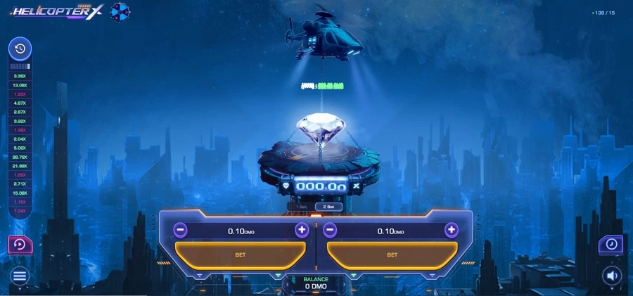 Captura de ecrã do Helicopter X