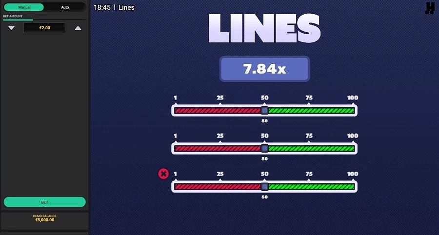 Captura de pantalla de las líneas