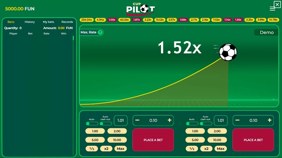 Captura de ecrã do Pilot Cup